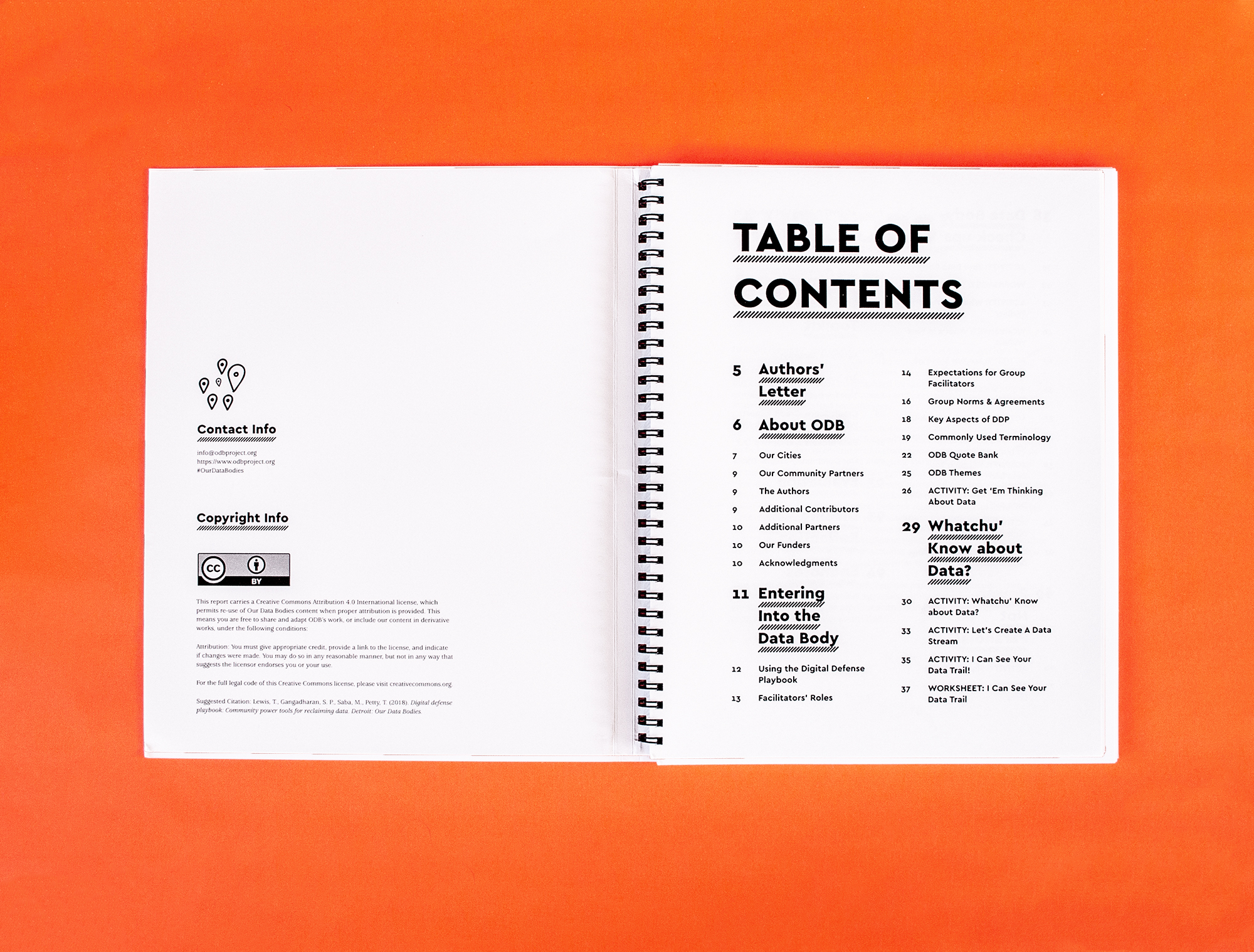 Photo: Spread of Table of contents