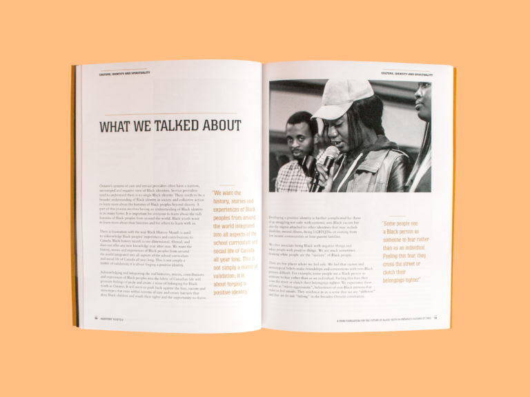 Inside spread of "What we Talked about"