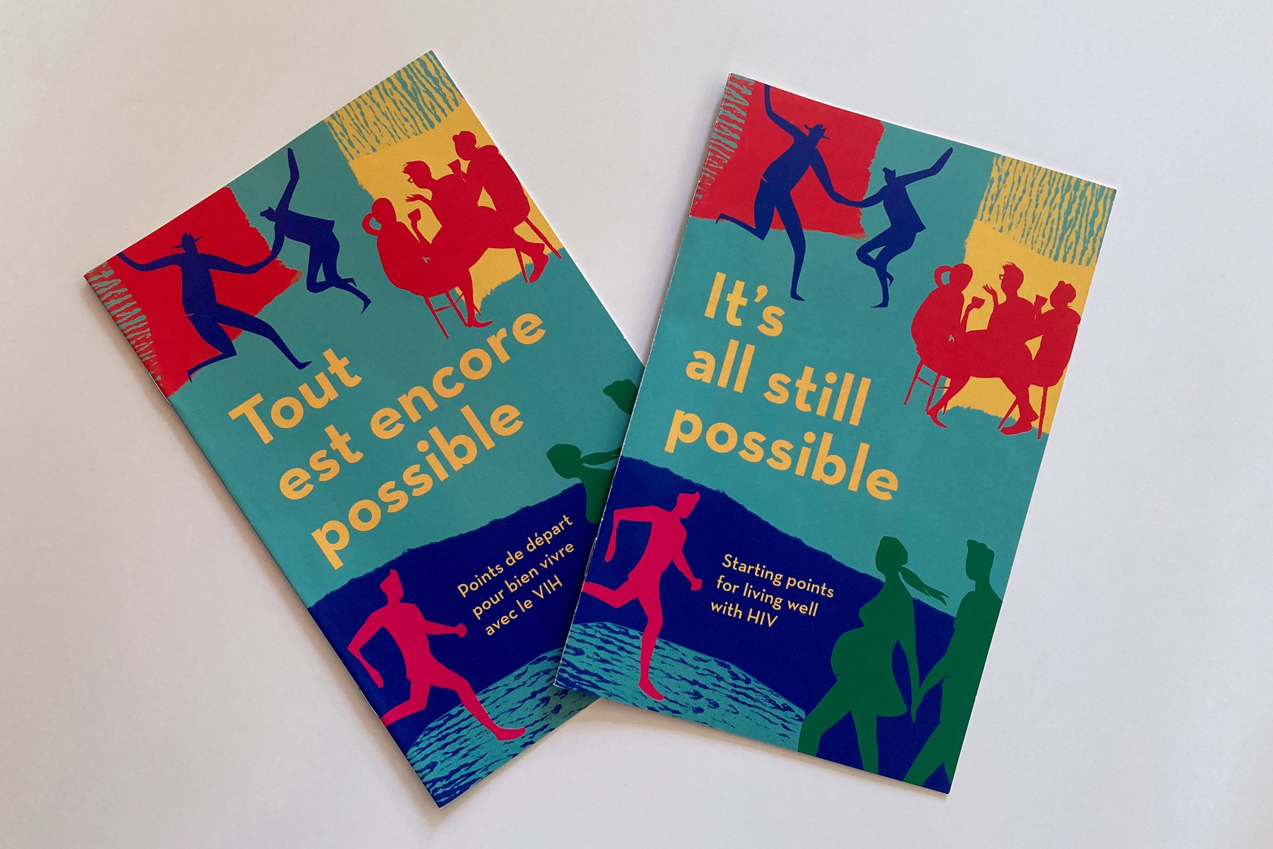Covers of the French and English versions of the booklet. The English title is "It's all still possible" and the French title is "Tout est encore possible."